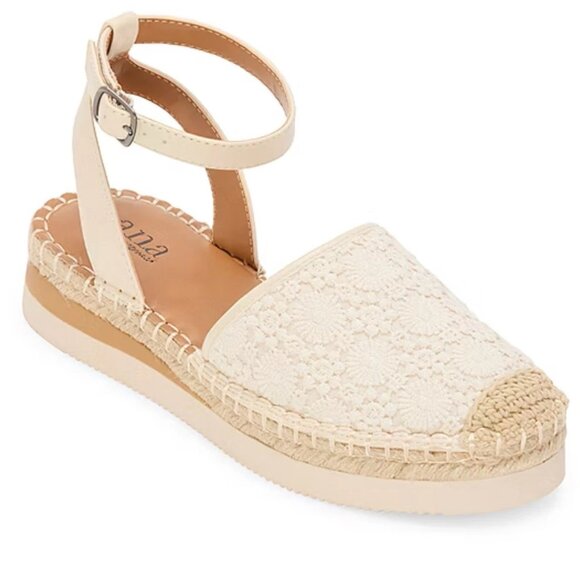 a.n.a Clayson Wedge Sandals Ivory Espadrille Sz 8M - Retail $60 - Picture 1 of 3